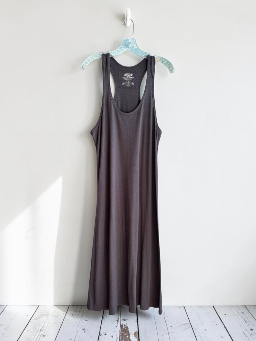 Cariloha Bamboo Charcoal Racerback Maxi Tank Dress Size S Soft Lounge Beach